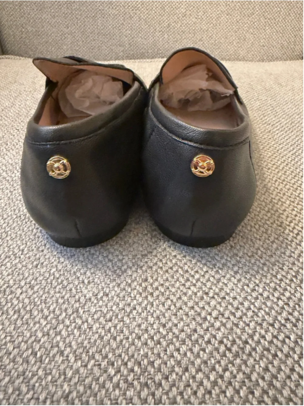 Talbots black leather loafers with square toe sz 7.5
